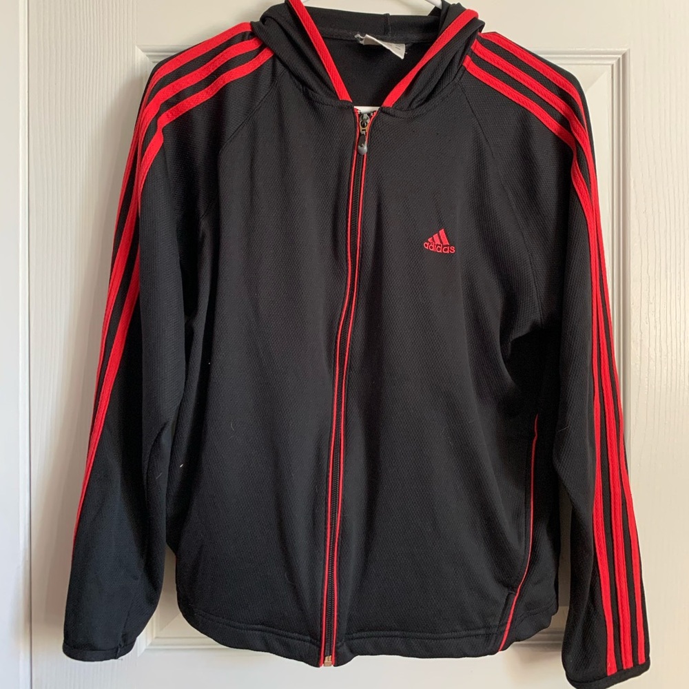 Red adidas track jacket